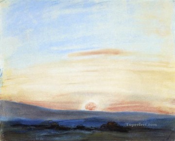  sol Pintura Art%C3%ADstica - Estudio del cielo poniente Sol romántico Eugene Delacroix